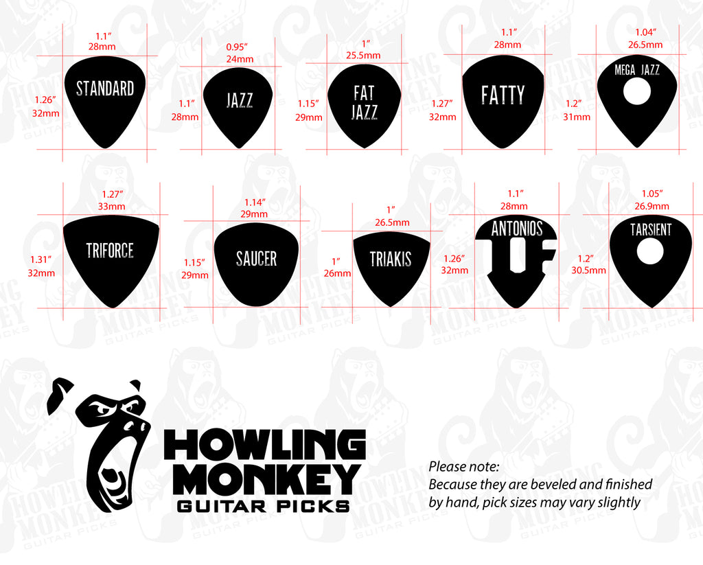 Jazz III Handmade Tagua Nut Guitar Pick – Howling Monkey Guitar Picks